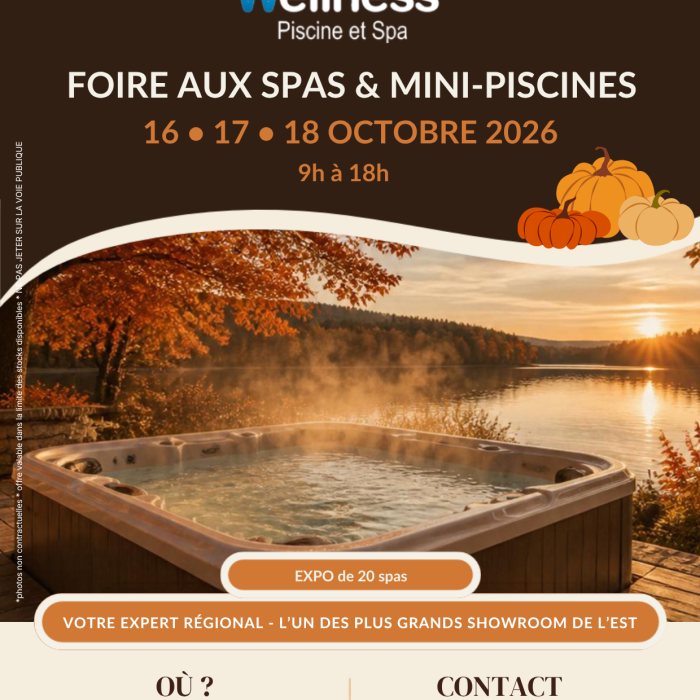 FOIRE AUX SPAS ET MINI-PISCINES – 16, 17 ET 18 OCTOBRE 2026